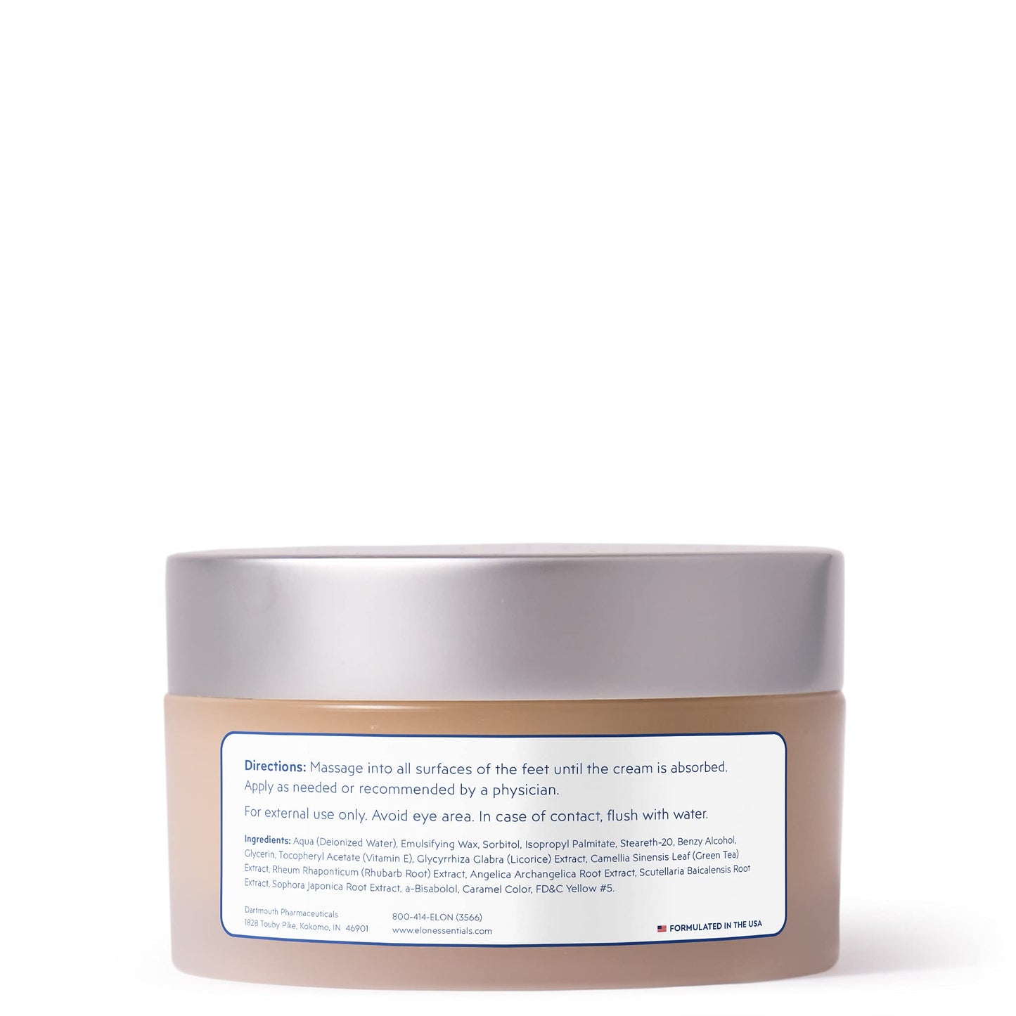 Elon Herbal Foot Cream (5 oz.) – Hydrating Foot Healing Cream w/Vitamin E & Green Tea Extract – Moisturizing & Instant Relief – For Dry Cracked Feet