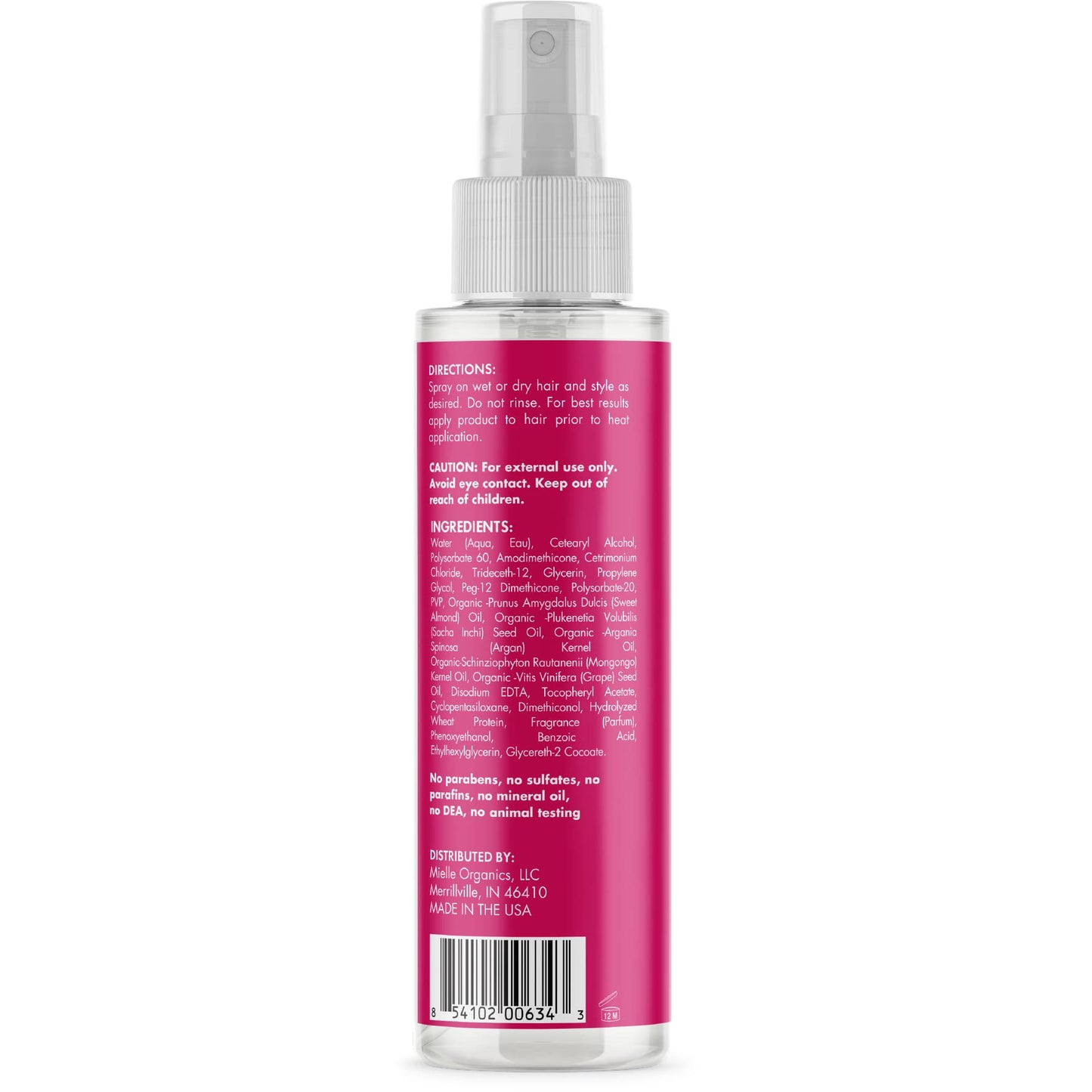 Mielle Organics Mongongo Oil Thermal & Heat Protectant Spray, Protects Hair from Heat Damage, Intense Heat Defense, Curl Pattern Protection, Safe for All Hair Types, 4 Ounce