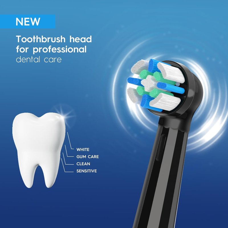 IO Replacement Brush Heads for Oral-B IO Series | 6-Pack in Black/White for Superior Teeth Cleaning