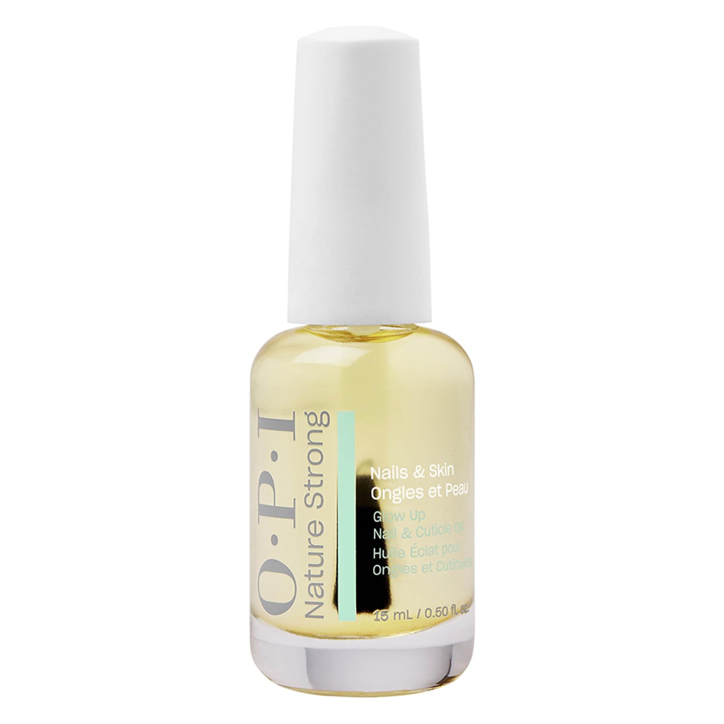 OPI Nature Strong Nails & Skin - Glow Up Nail & Cuticle Oil with Brush | Lightweight, Nourishing Natural Oil Blend Moisturizes Dry Cuticles | Enriched with Vitamin E | 0.5 Fl Oz | 15 mL