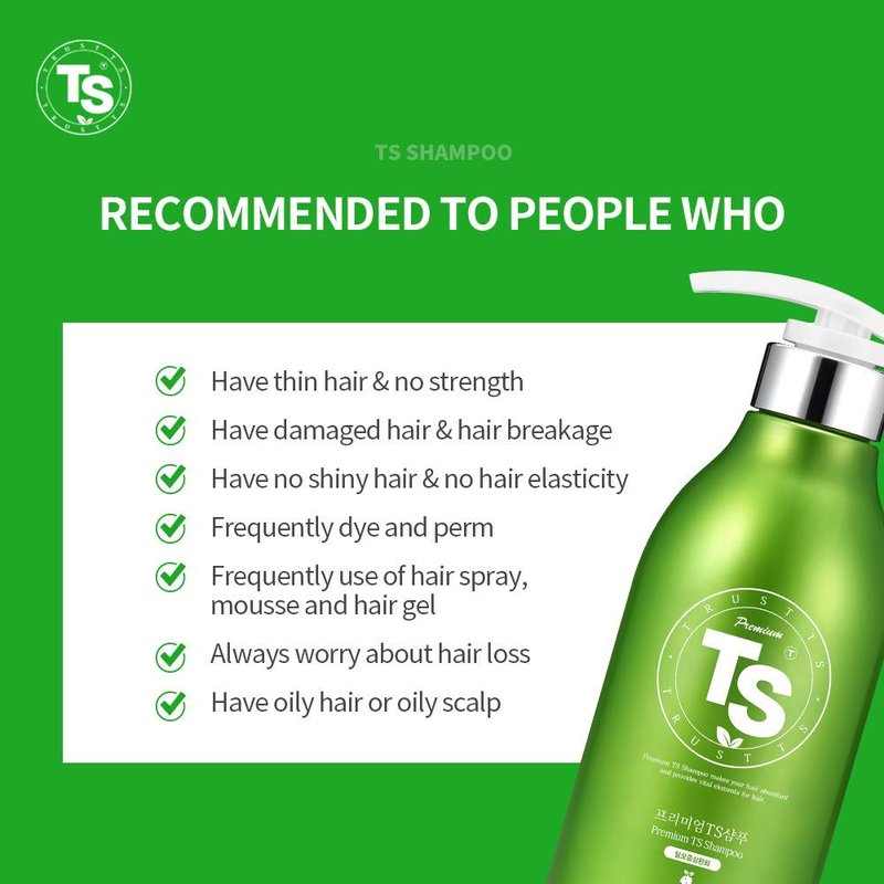 Premium TS Hair Loss Prevention Shampoo 500ml(16.9oz) + 100ml(4.23oz), Made in Korea by TS Shampoo