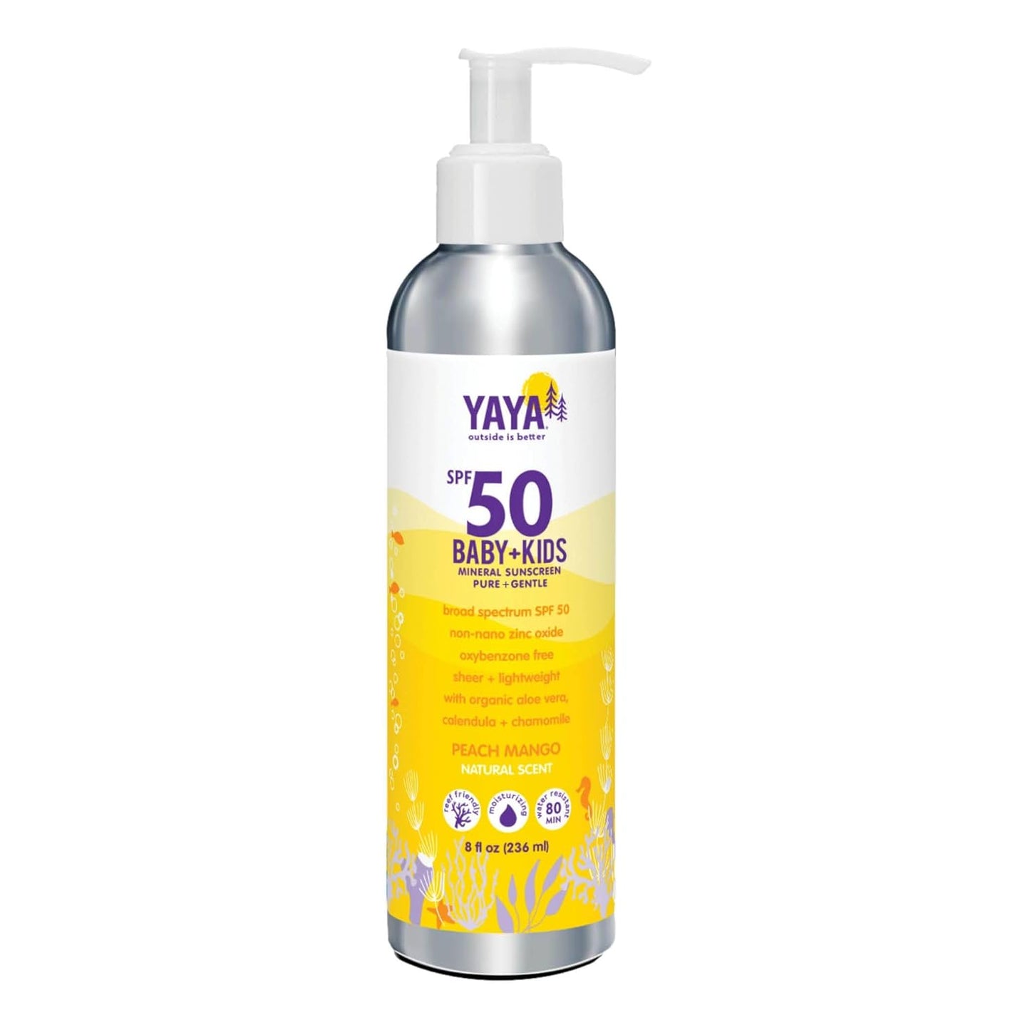 Baby & Kids Mineral Sunscreen Lotion SPF 50 - Reef-Friendly, Non-Nano Zinc Oxide, Water-Resistant | 8 oz
