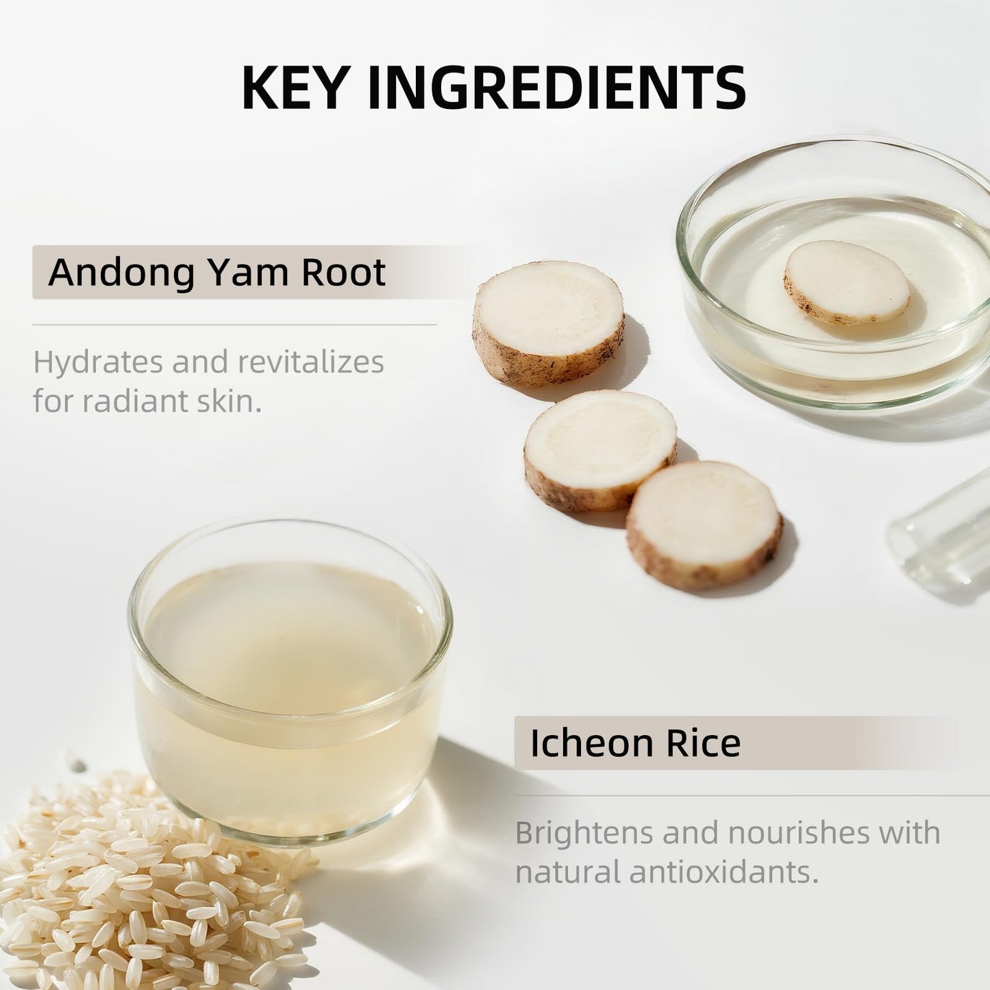 DEEOM Real Yam Brightening Cleanser, Gentle Foaming Face Wash for Sensitive Skin with Rice Water, Hydrating & Deep Pore Cleansing, Korean Skincare, 6.76 oz