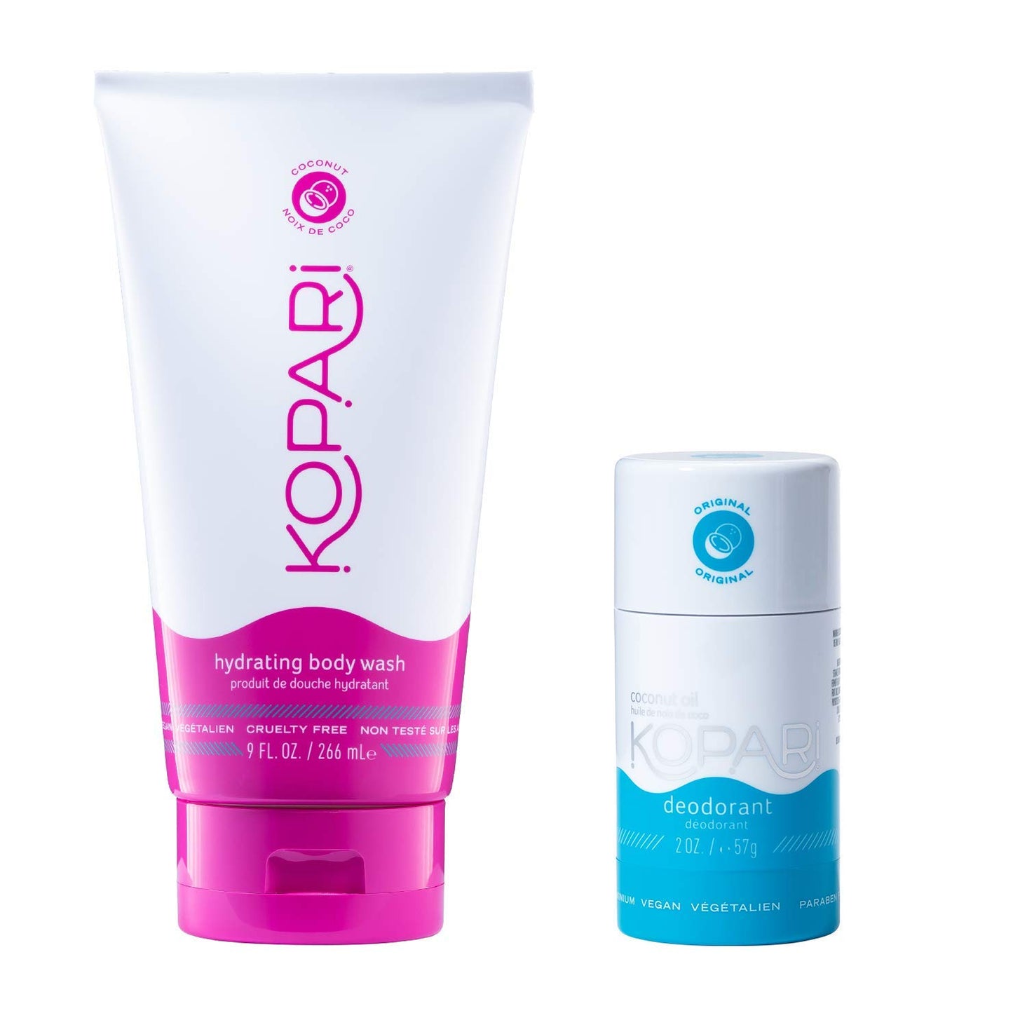 Kopari Hydrating Body Wash & Original Deodorant | Non-Toxic, Paraben-Free, Organic Coconut Oil