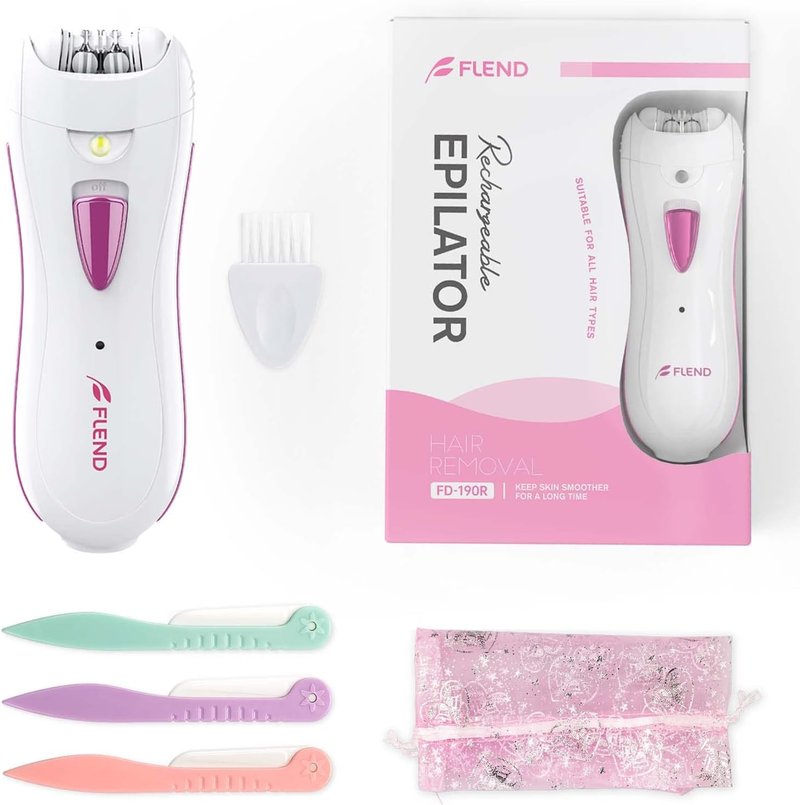 Epilator for Women - Rechargeable Smooth Glide Hair Removal Device with LED Light | Face, Bikini, Armpits, Arms, Legs