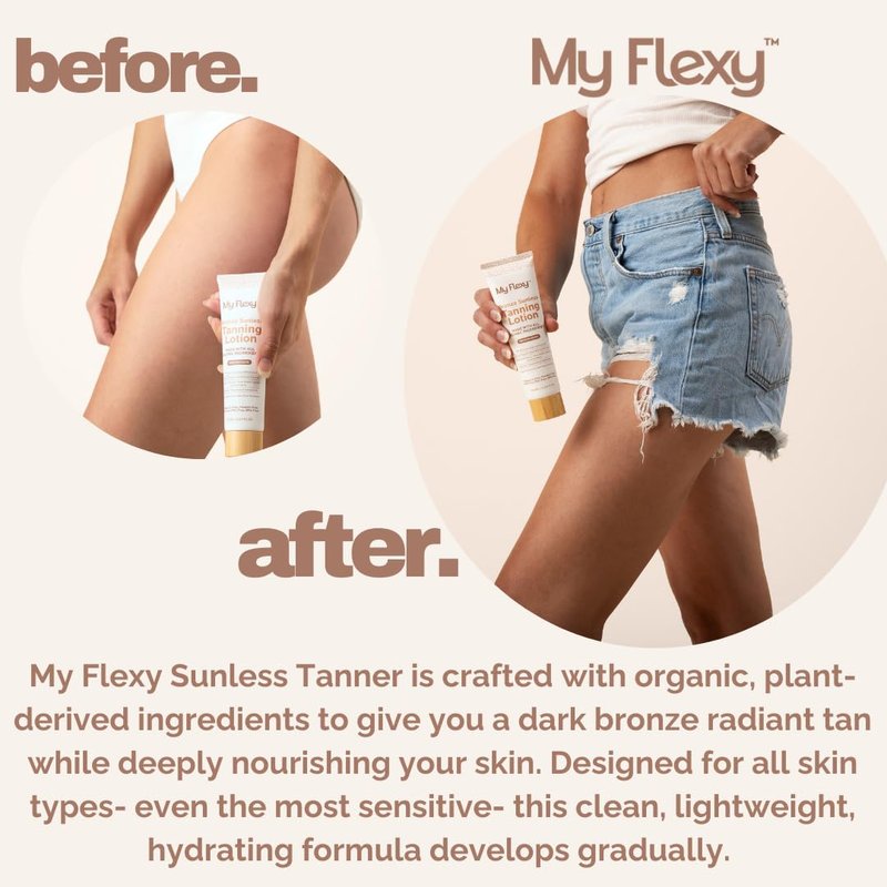 Sunless Tanning Lotion Made With Organic Ingredients, Moisturizing Self Tanner, Non Sticky Gradual Tanning, Streak-Free, Bronze Hydrating Lotion for Body with Aloe & Shea Butter, Natural Glow Fake Tan