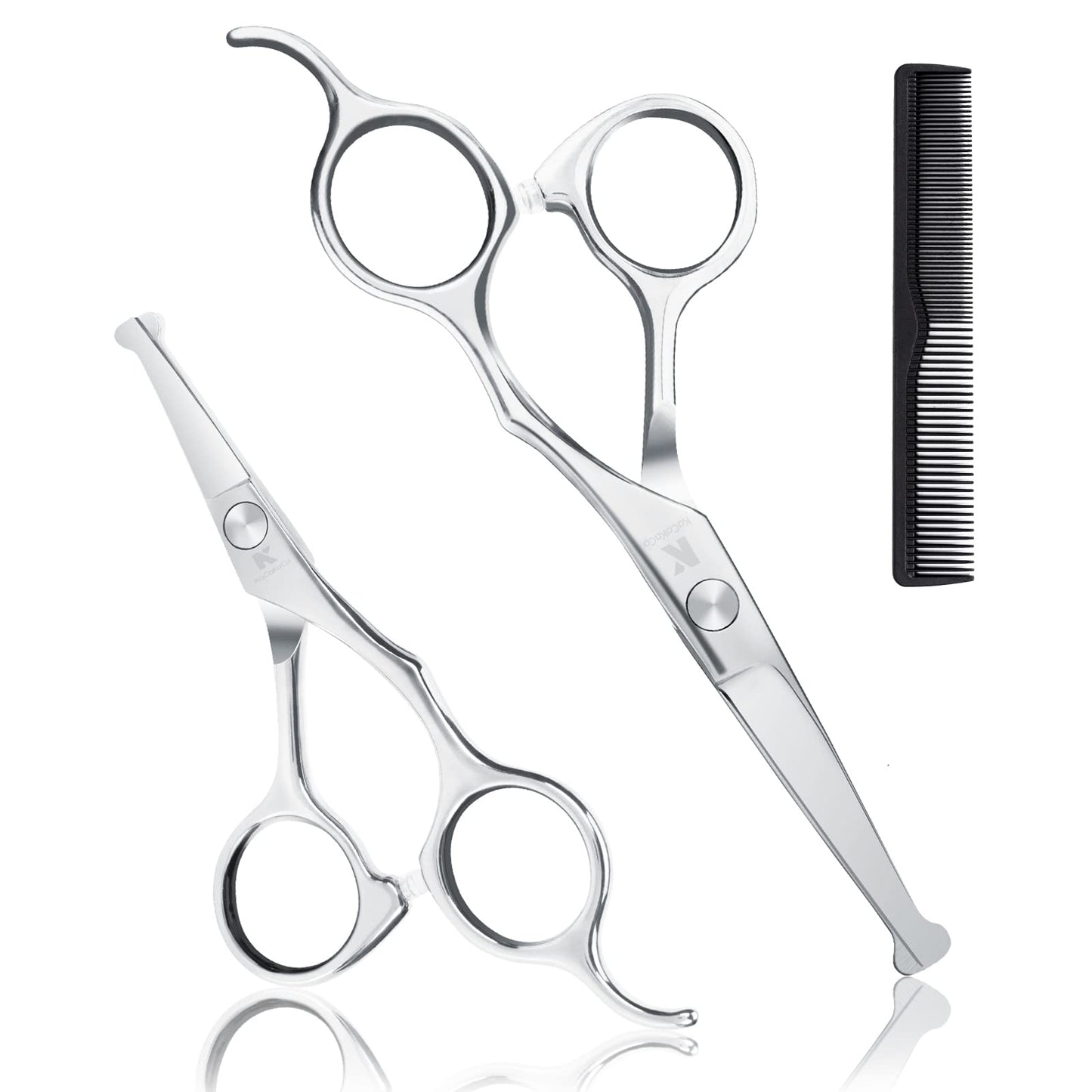 Professional Kids Hair Cutting Scissors Kit - Rounded Tips Barber Hair Cutting Shears (6.1'') & Hair Trimming Scissors (5.1'') for Babies, Toddlers, Children, Home & Salon Haircut Kit