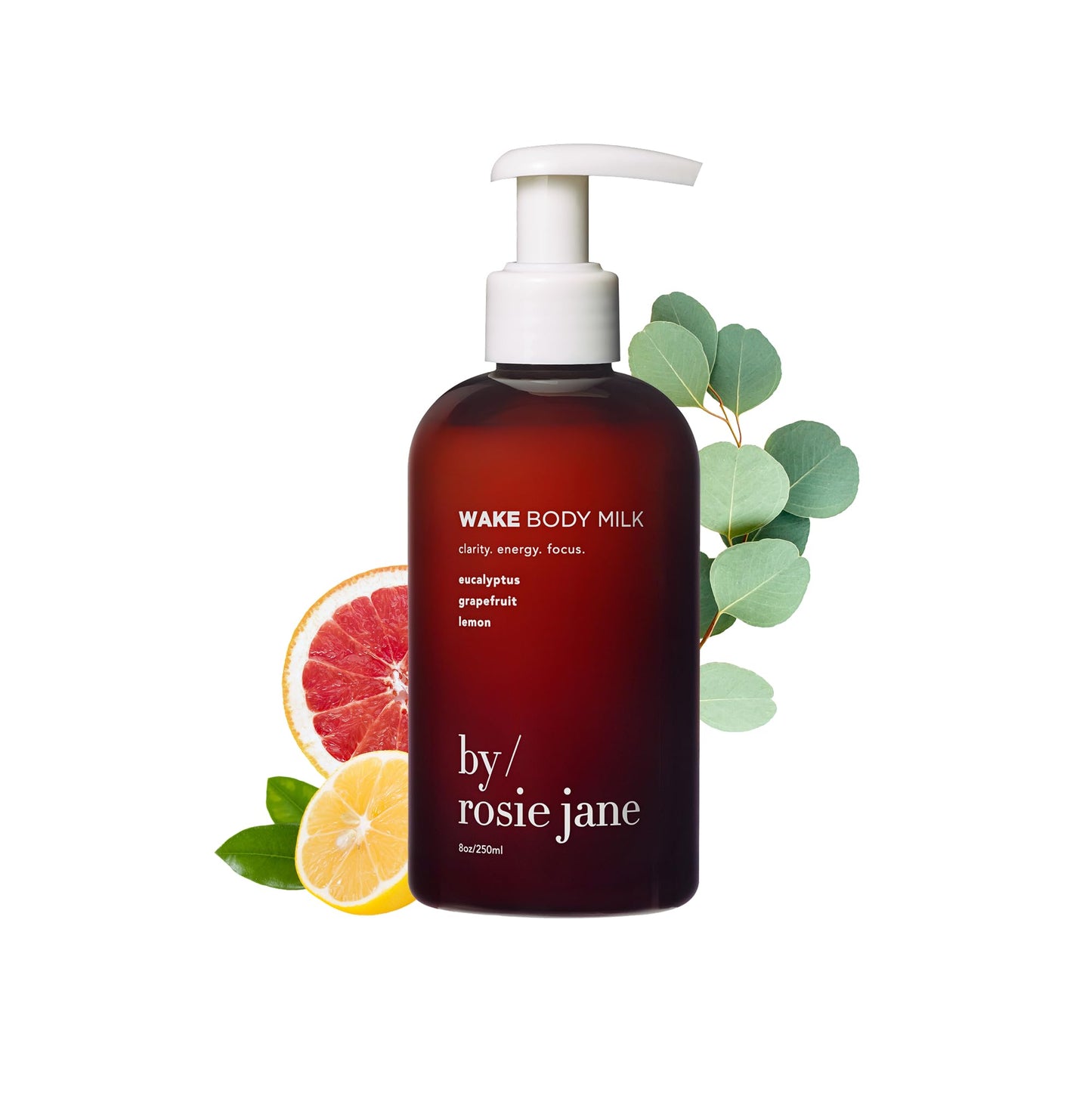 By Rosie Jane Wake Body Milk Skin Care - Milk Toner to Help Tone, Tighten and Hydrate Skin - Body Care Made with Eucalyptus, Grapefruit & Lemon - Helps Promote Anti-Aging & Boost Radiance (250ml)