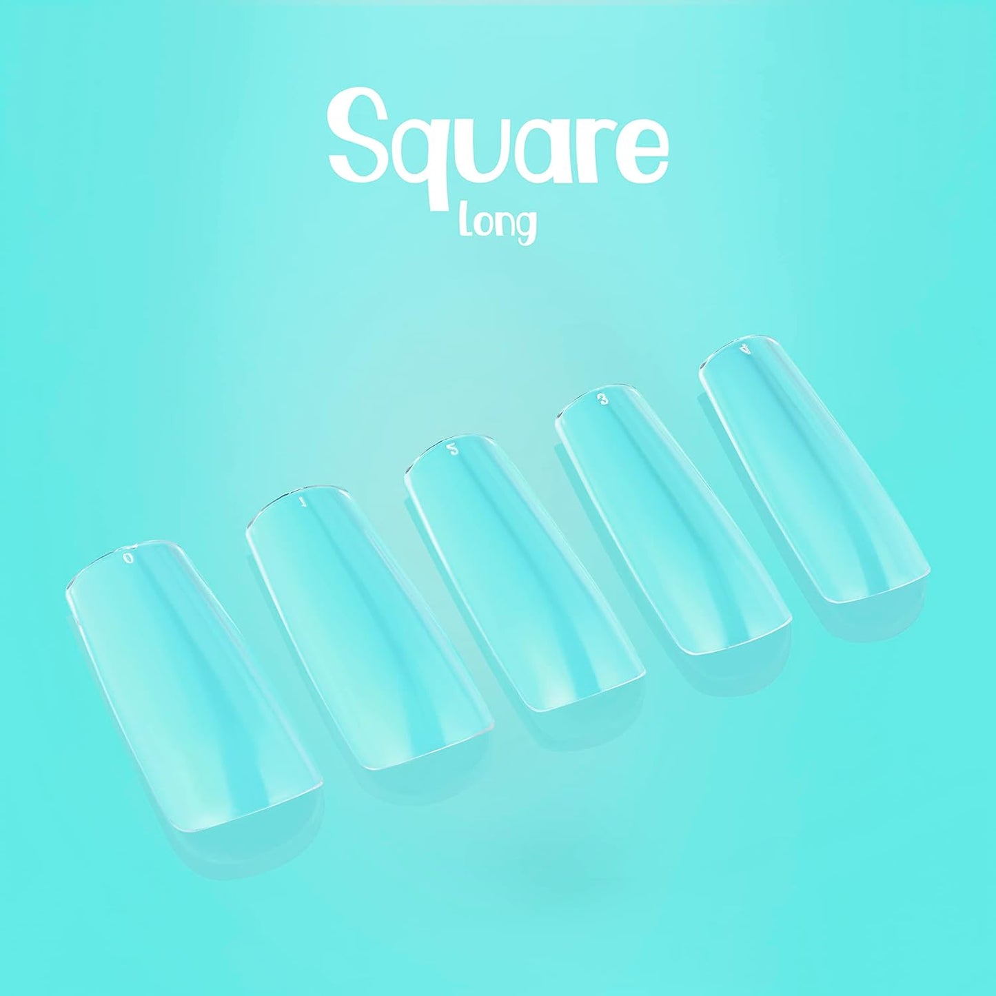 Square Long Soft Gel Nail Tips Starter Kit - Professional Full Cover Salon Quality