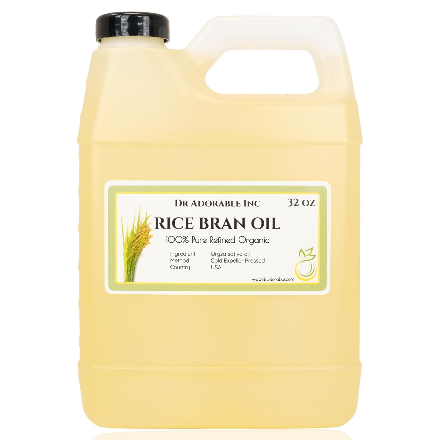 Dr Adorable - 32 oz - Rice Bran Oil - 100% Pure Natural Premium Organic Cold Pressed