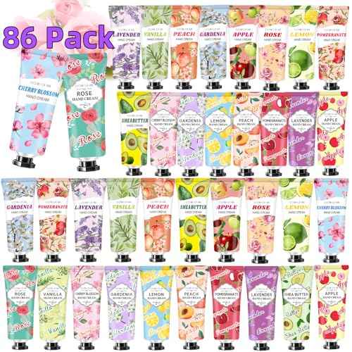 86 Pack Hand Cream Bulk Gifts,Stocking Stuffers Adults,Christmas Gifts for Women,Christmas Stocking Stuffers Teacher Appreciation Gifts Birthday Gifts,Natural Travel Size Lotion for Dry Cracked Hands
