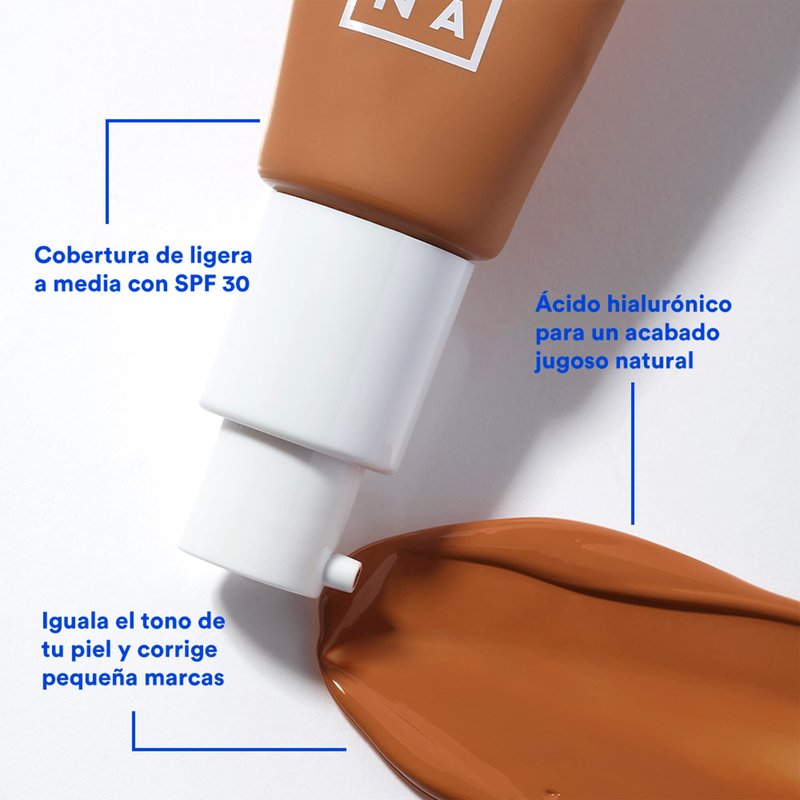 3INA The Tinted Moisturizer SPF 30 – Tinted Face Moisturizer for Women with Hyaluronic Acid – Light to Medium Coverage Foundation – 613 – 1.01 oz