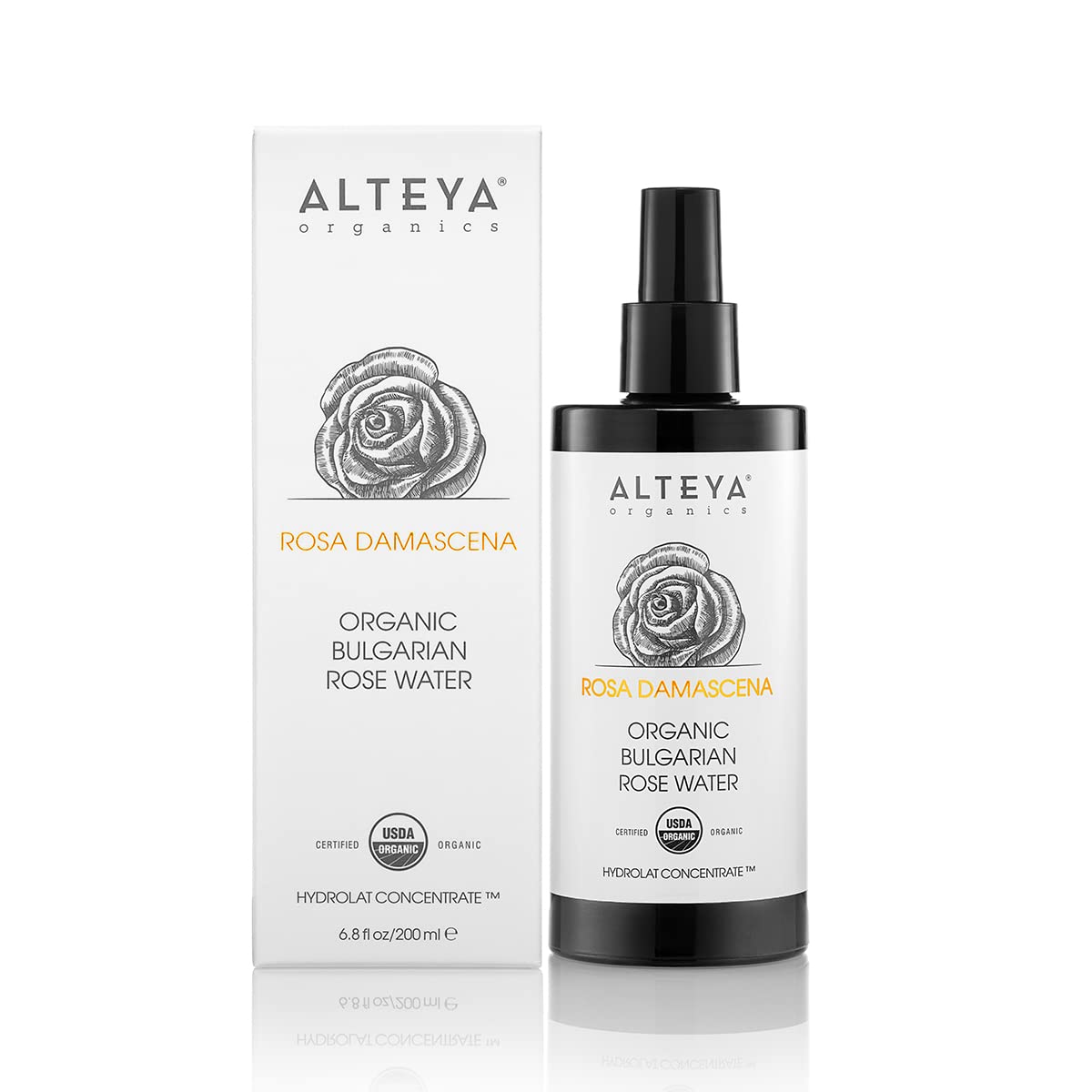 Alteya Organic Rose Water Facial Toner - High-Potency Moisturizer | 6.8 Fl Oz Pure Bulgarian Rosa Damascena