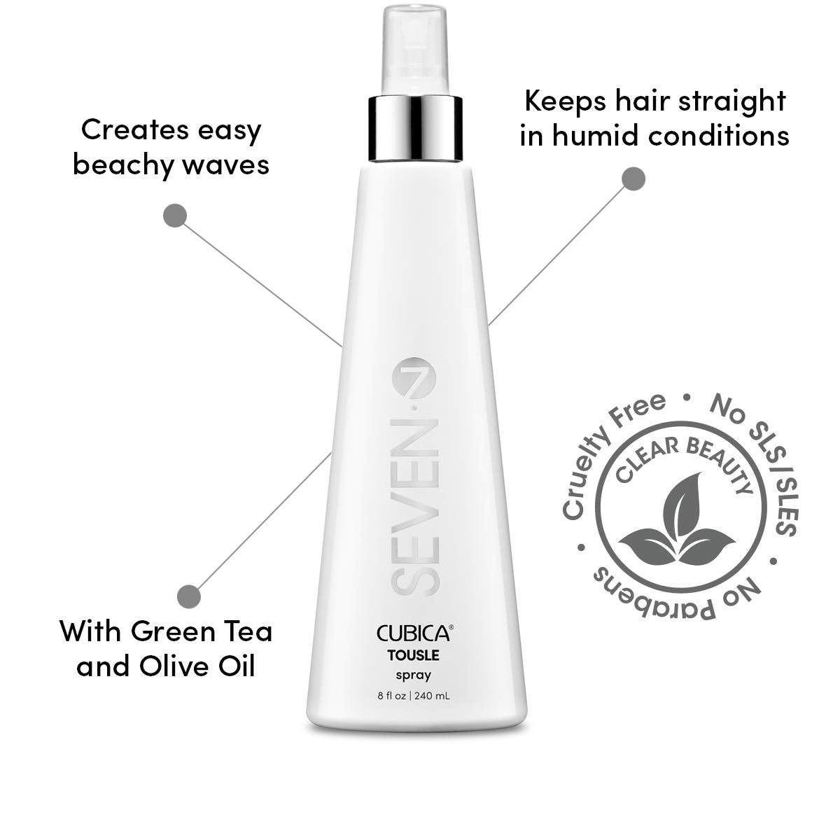 CUBICA Tousle Texture Hair Spray - Volume & Beachy Waves, ProVitamin B5 | 8 oz