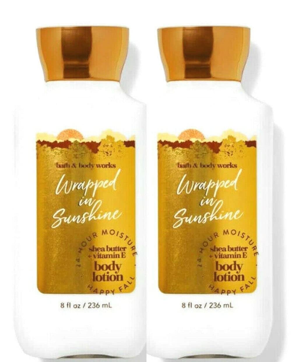 Bath and Body Works 2 Pack Super Wraped In Sunshine Smooth Body Lotion 8 Oz (Wraped In Sunshine)
