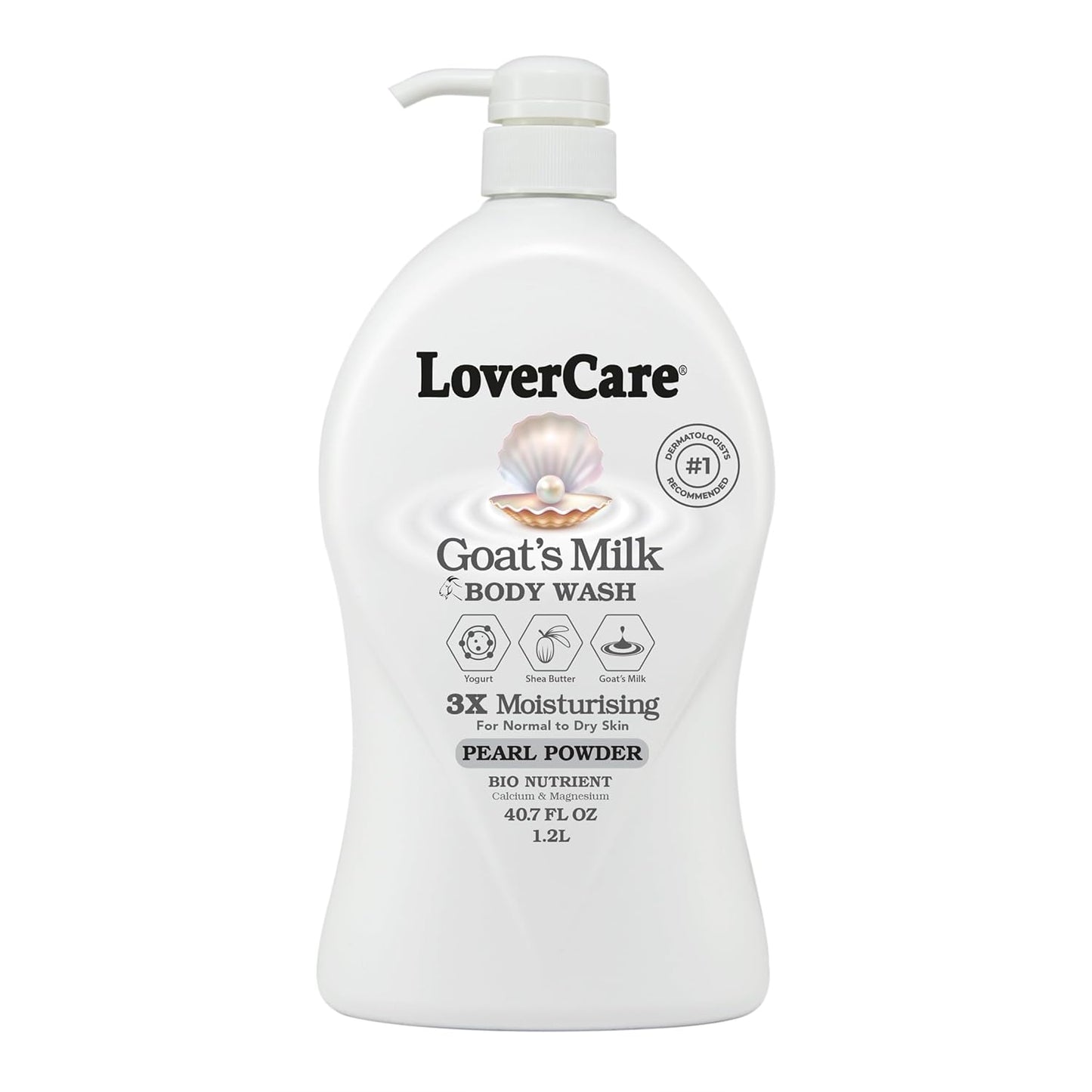 Goat's Milk Body Wash - Nourishing Shower Cream with Pearl Powder | 40.7 Oz (1200ml)