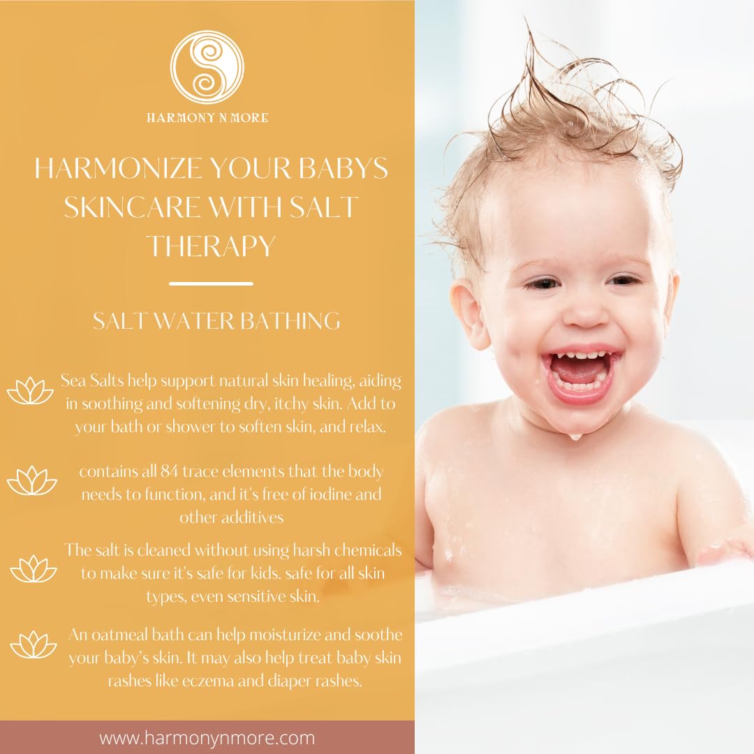 Harmony N More Natural Pacific Sea Salt - Tub Time Foaming Bath Salt Soak - Relaxing and Nourishing - All Natural with Goat Milk Powder, Lavender Essential Oil, Vitamins and Minerals – 24oz