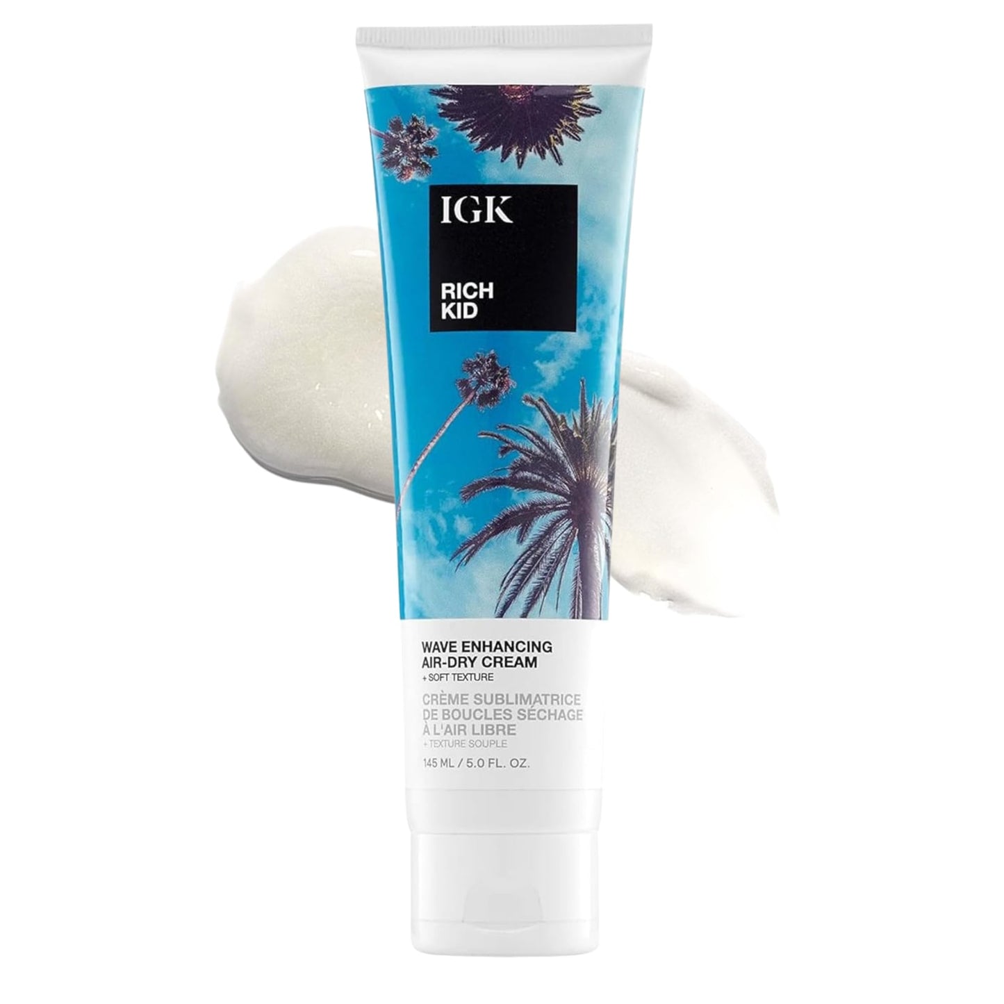 IGK RICH KID Wave Enhancing Air-Dry Cream | Enhances Natural Texture with Soft Hold | Frizz Control with Natural Shine | 5 Oz