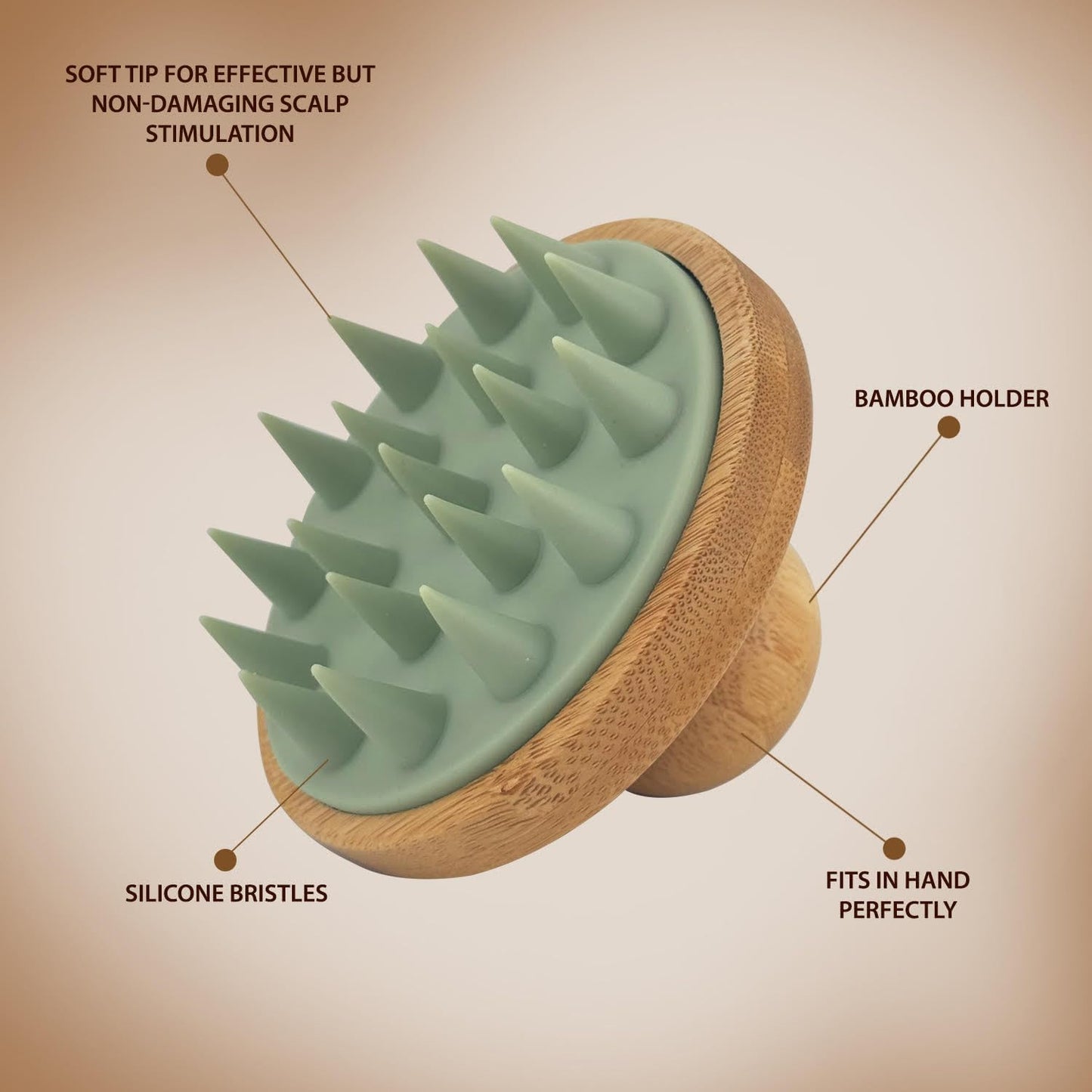 Bamboo Scalp Brush & Massager Duo - Stimulate Blood Circulation, Promote Healthy Hair Growth | Eco-Friendly, Gentle Design