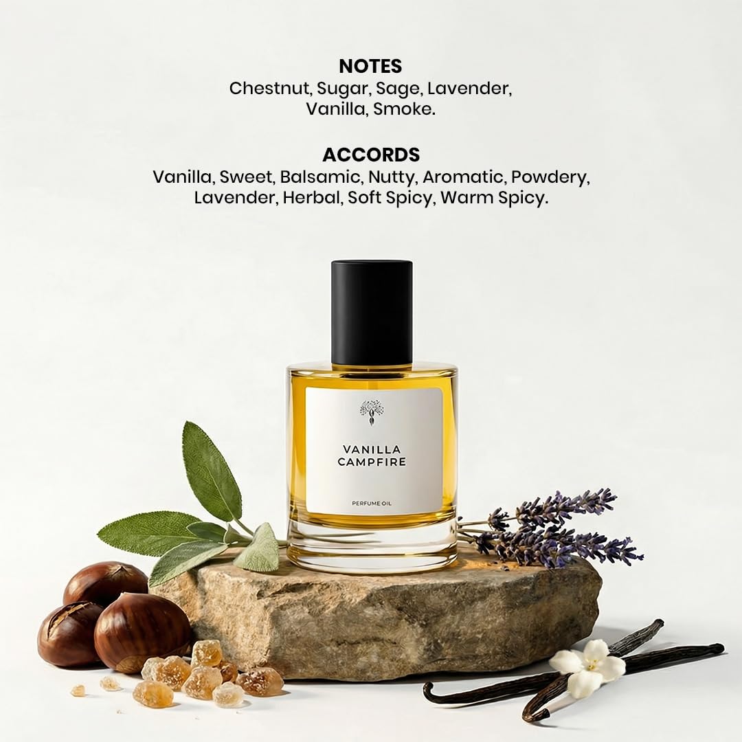 Eternal perfume oils Vanilla Campfire Perfume for men Alcohol Free Perfumes for women Long Lasting Eau De Parfum 1.69 FL Oz with 1 FL Oz Concentrated perfume Organic (Pack of 2)