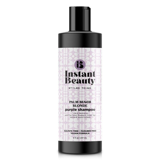 Instant Beauty, Palm Bleach Blonde Purple Shampoo, Sulfate-Free, Color Depositing for Blonde and Gray Hair