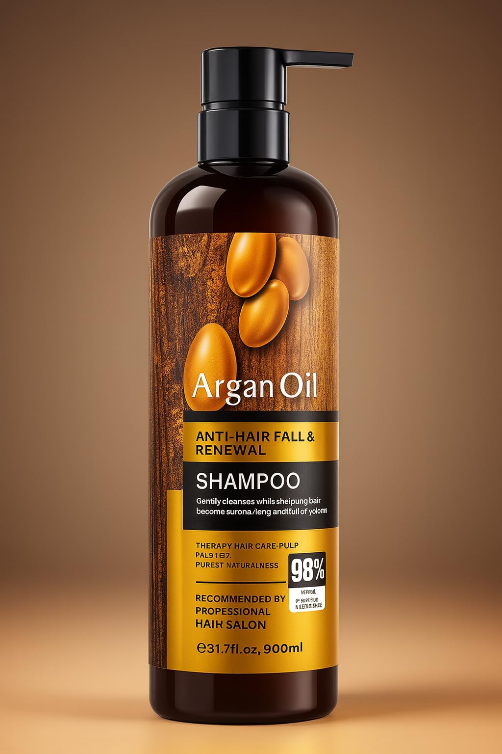 900ml X-large Argan Oil Shampoo Sulfate Free Moroccan Care with Keratin - For Curly, Straight, Dry and Damaged Hair - Moisturizing, Hydrating, Anti Frizz Salon Technology
