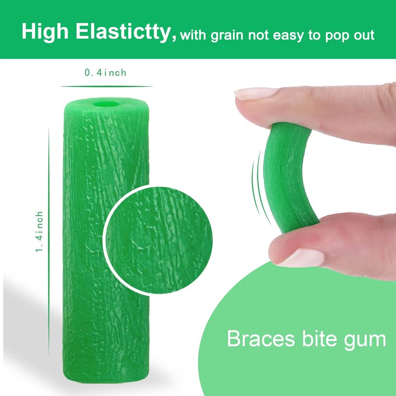 40 PCS Retainer Chewies for Aligner Seating – Mint Scented Aligner Tray Seaters – Soft Silicone Chewies for Clear Braces – Includes 4 Individual Reusable Cases (Green)