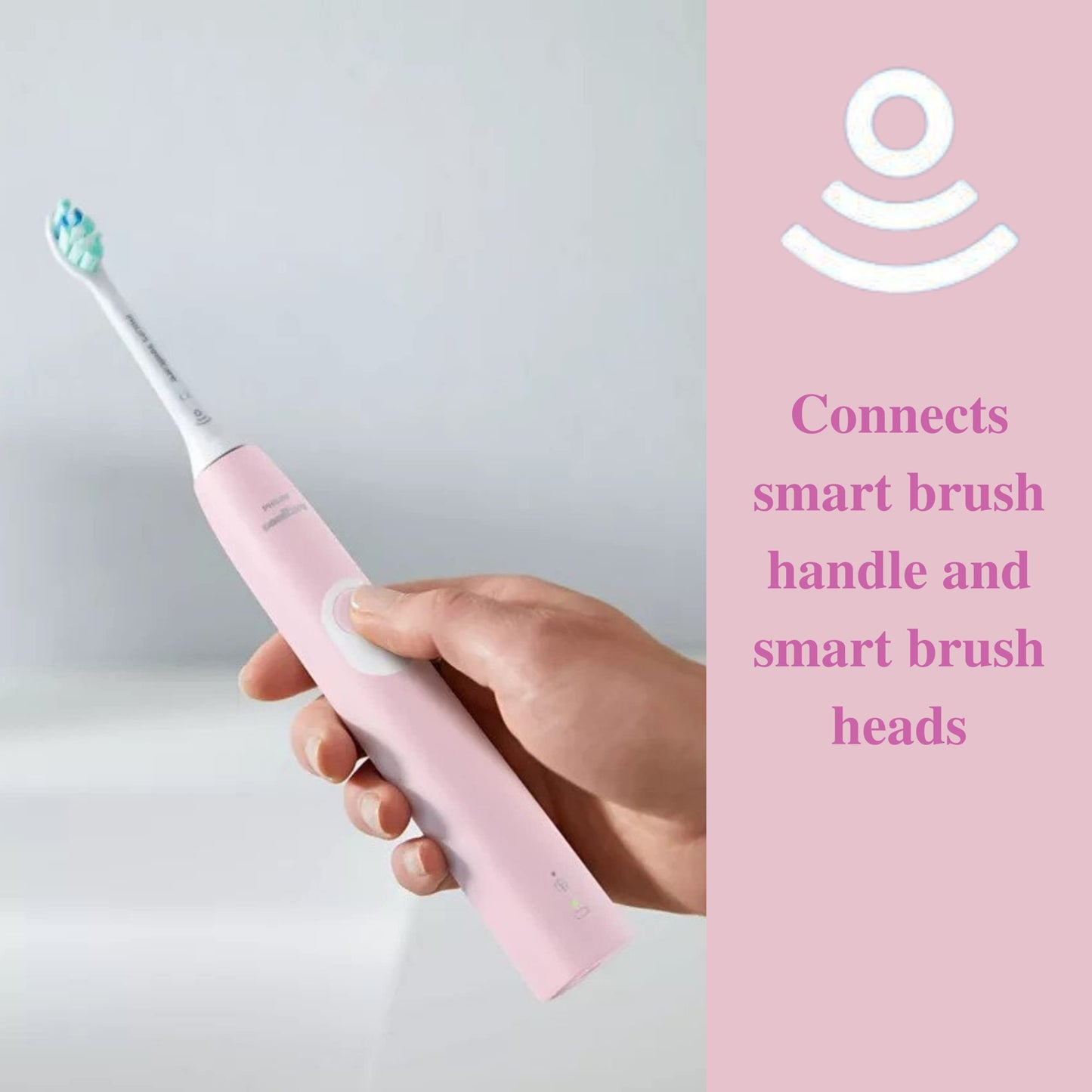 Philips Sonicare ProtectiveClean 4100 Electric Rechargeable Toothbrush, Plaque Control, Pastel Pink, Phi0304, 1.0 Count
