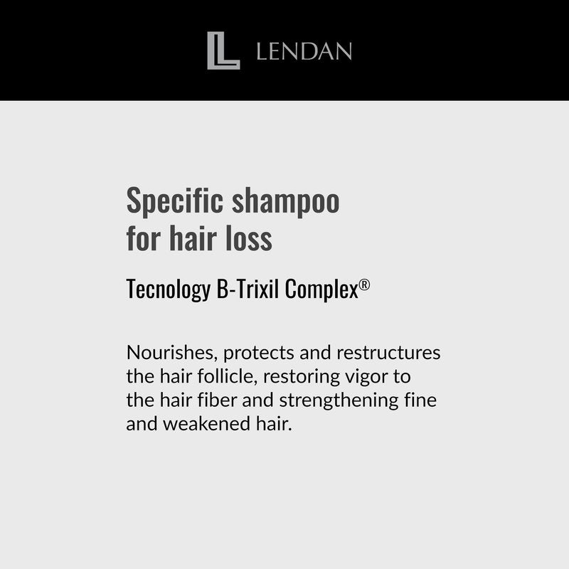 LENDAN - Gentle Specific Shampoo - Pilosome Stimul B-Trixil Complex - 300 ml - Removes Excess Sebum - Helps Improve the Appearance of Thin and Weakened Hair - Soft and Silky Finish