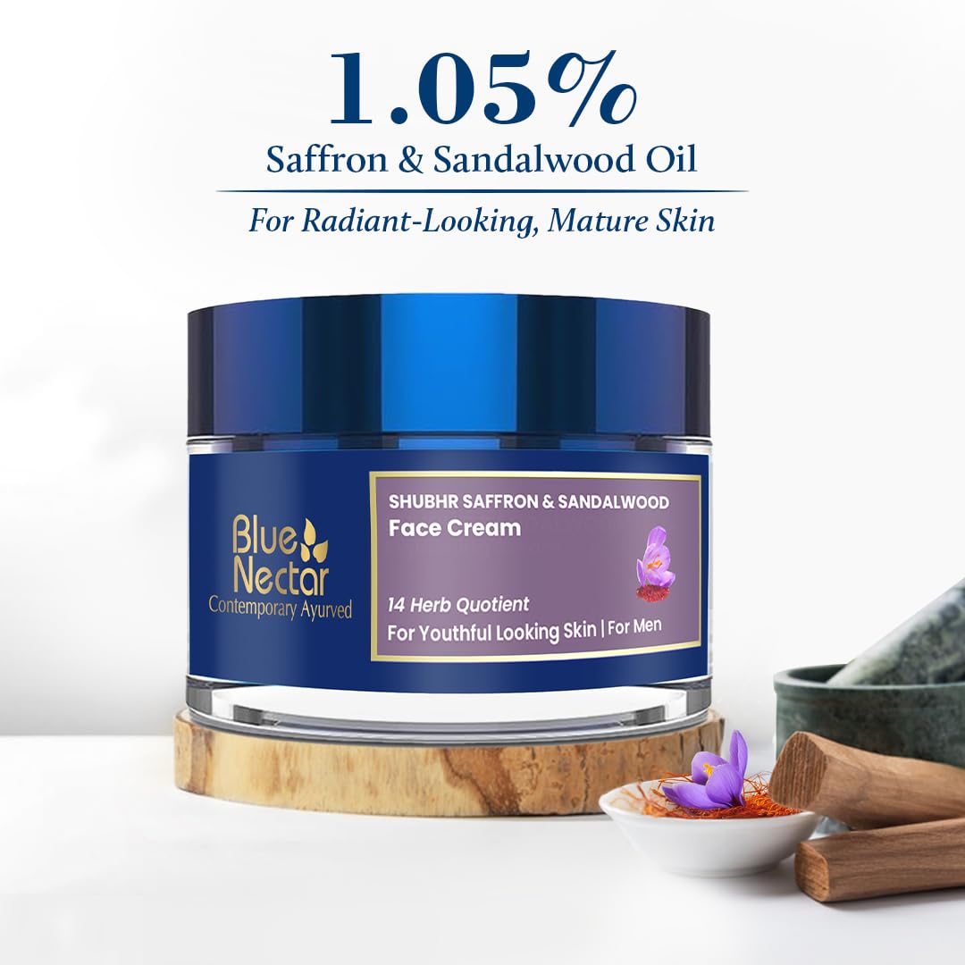 Blue Nectar Saffron Moisturizer Face Cream for Men | Daily Skin Glow Cream