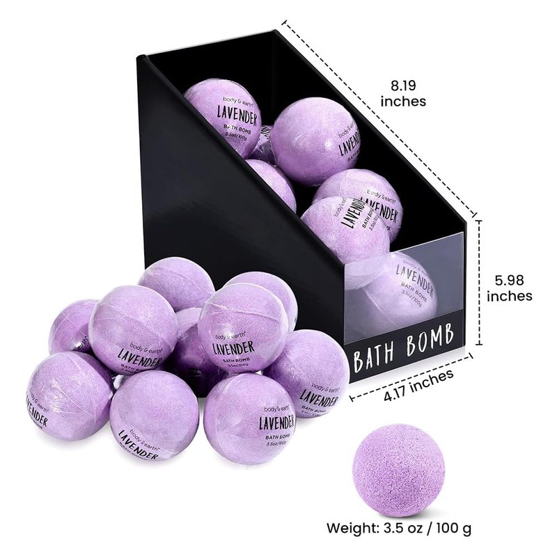 Bath Bombs Gift Set - 10 Handmade Lavender Essential Oil Bombs | Perfect Birthday & Mother's Day Gift for Women