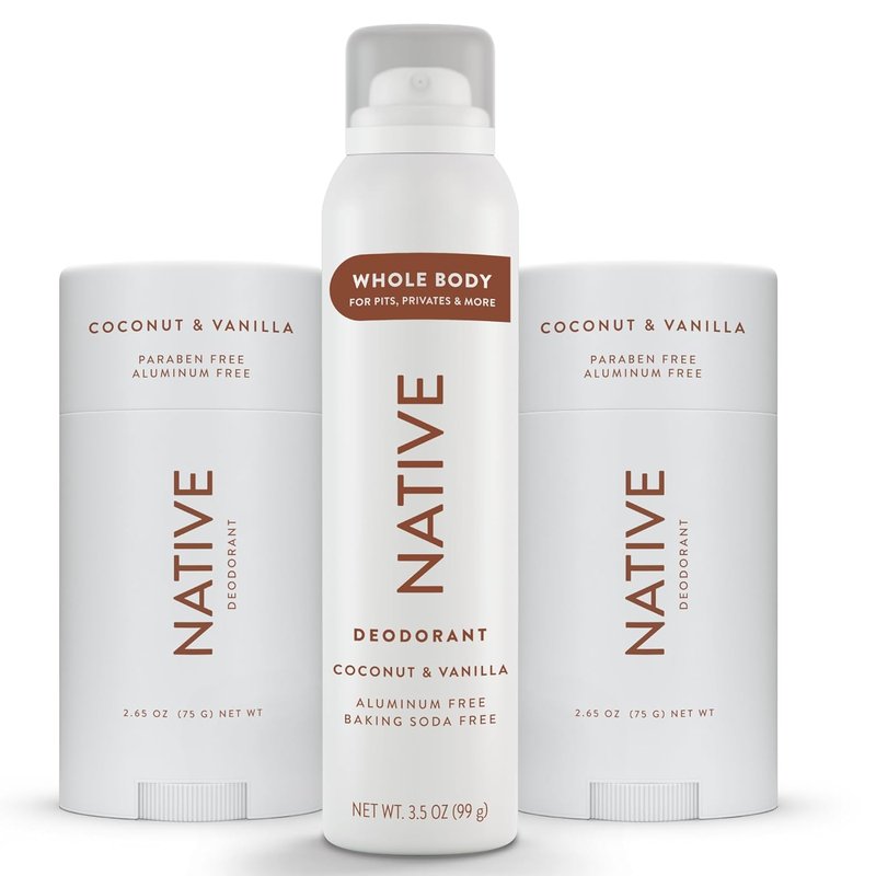 Coconut Vanilla Deodorant Bundle - Aluminum Free Whole Body Spray with Shea Butter | 72-Hour Protection