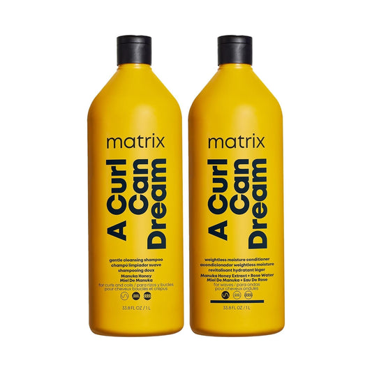 MATRIX A Curl Can Dream Weightless Moisture Shampoo and Conditioner Set | For Wavy Hair | All Day Frizz Control | With Manuka Honey Extract and Rose Water | Silicone Free