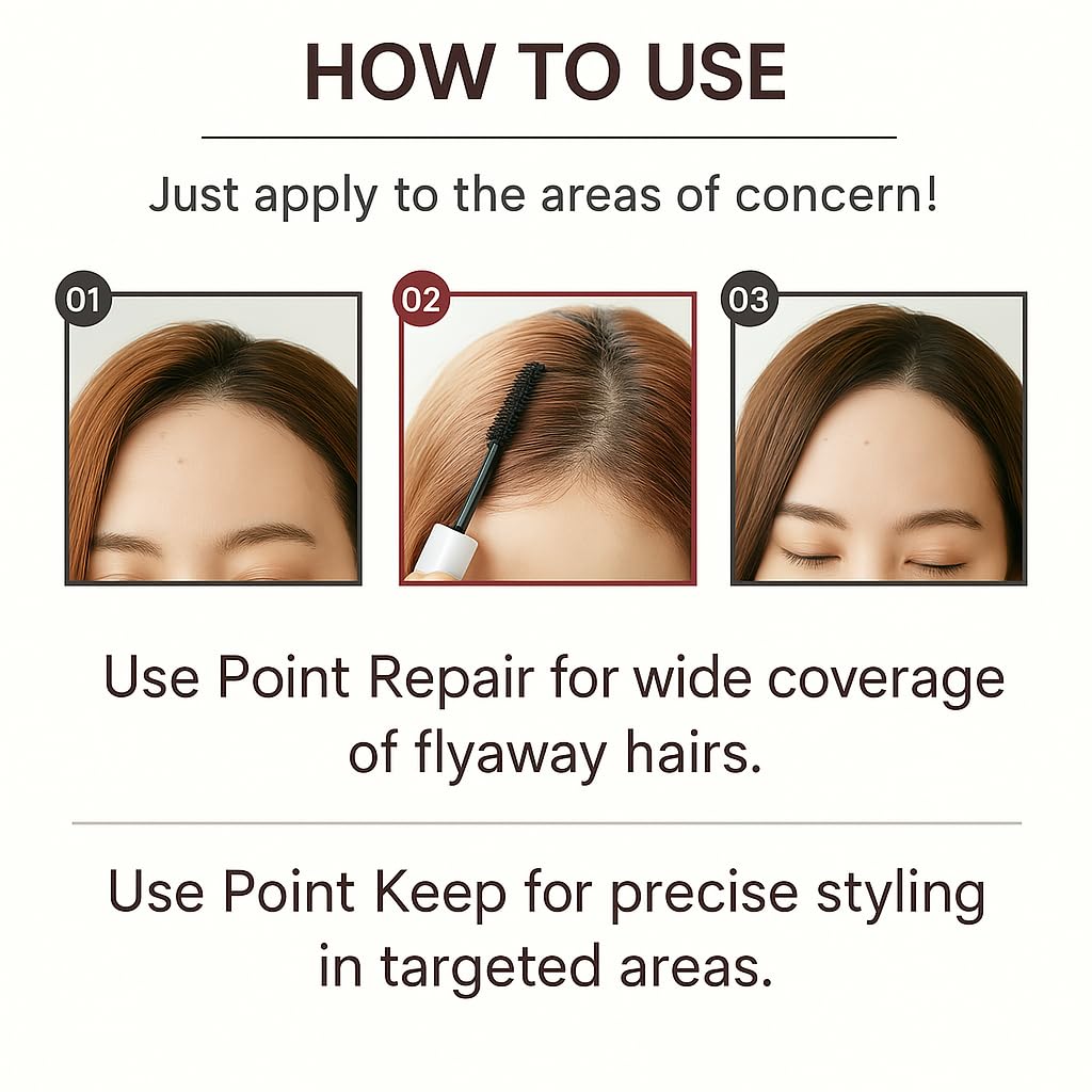 Plus eau Point Repair Pure Hair Finishing Stick - Baby Hair & Edge Control, Strong Hold Hair Mascara for Bangs & Slick Back Styles, Made in Japan, Pure Savon Scent
