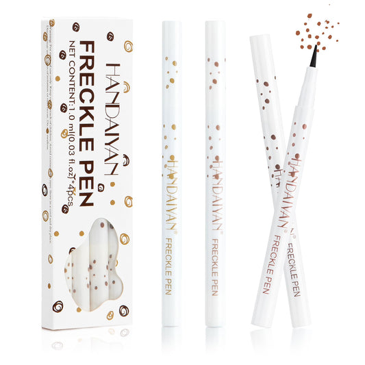 Freckle Pen 4 PCS Set – 4 Colors (Light Brown, Natural Coffee, Chestnut, Dark Brown) for Natural Looking Fake Freckles – Waterproof, Long Lasting Faux Freckles Makeup Tool