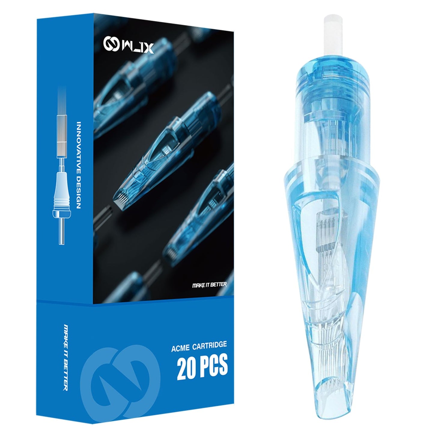 MAST TATTOO 20Pcs Disposable Needles Curved Magnum 1027RM Blue Solid Tattoo Needles