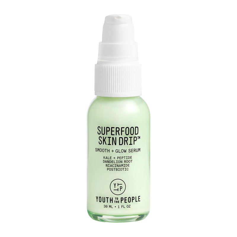 Youth To The People Superfood Skin Drip Glow Barrier Serum - Peptides + Niacinamide, Strengthens Skin Barrier, Evens Tone, Smooths Texture, Dewy Finish Makeup Primer, for All Textures, Vegan - 1 floz