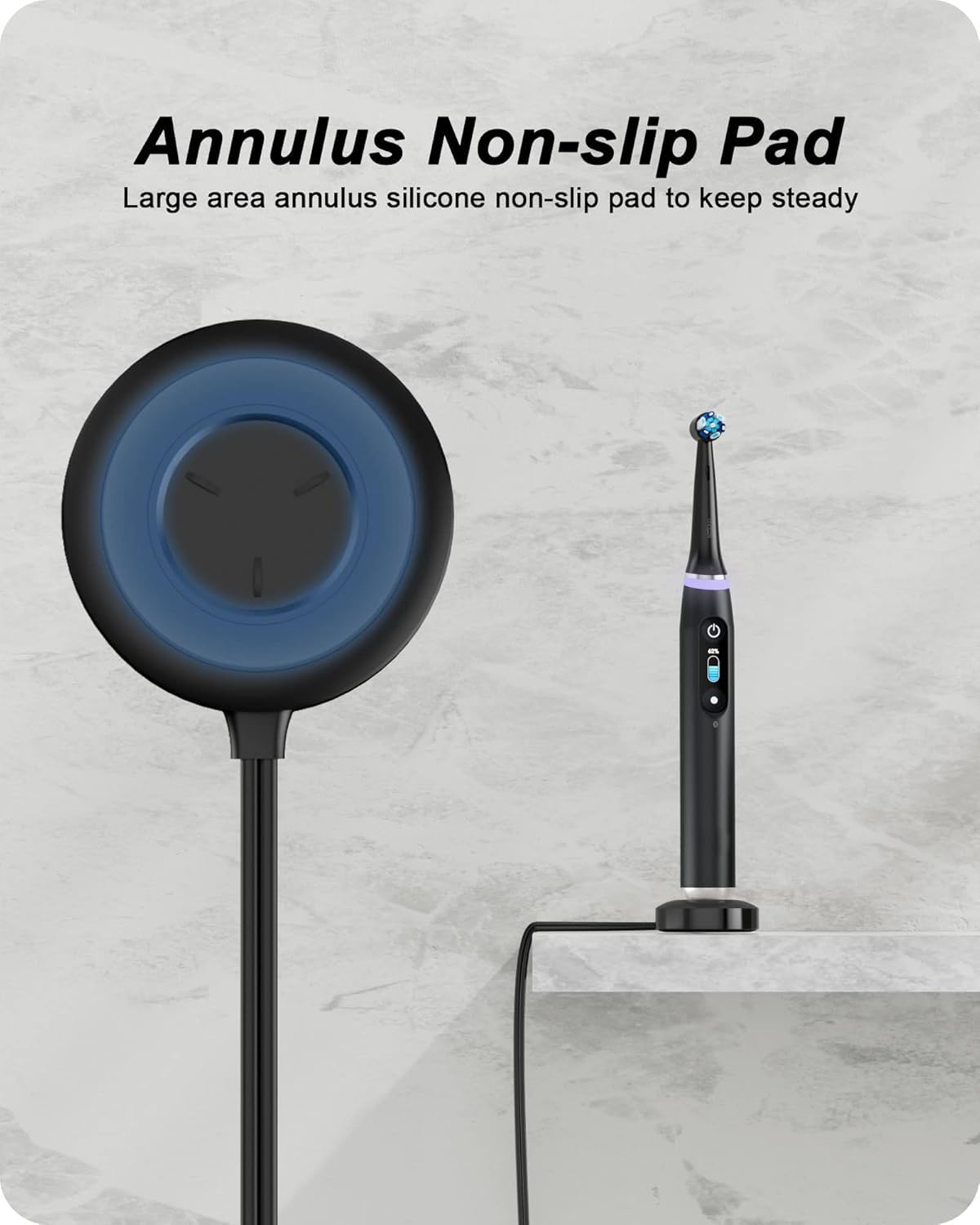 WUKUR Magnetic Charger for Oral-B iO Series 7/8/9/10 Electric Toothbrush, Magnetic Charging Base Compatible with Oral-B Electric Toothbrush iO Series (Black)