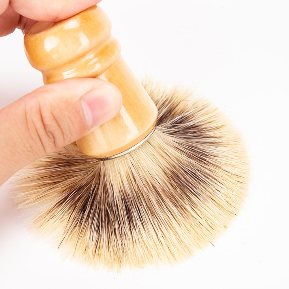 Beaupretty Mens Shaving Brush with Wooden Handle for Beard Grooming and Styling Durable Shave Accessory for Home Travel Salon Use 10-Piece Set