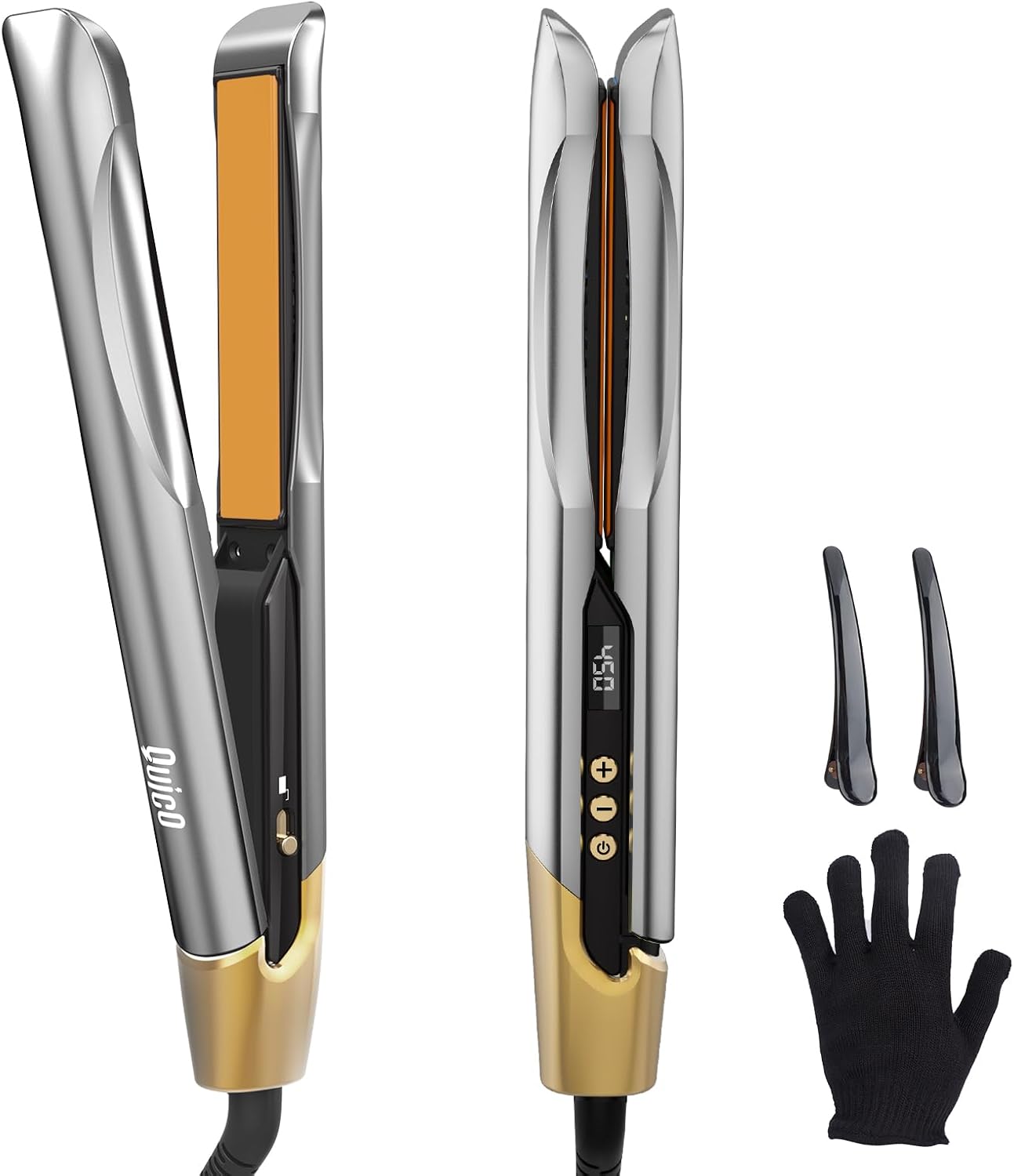 Professional Hair Straightener - Dual Voltage Flat Iron with 11 Temperature Settings | Smart 3D Ceramic Plates, Fast Heating