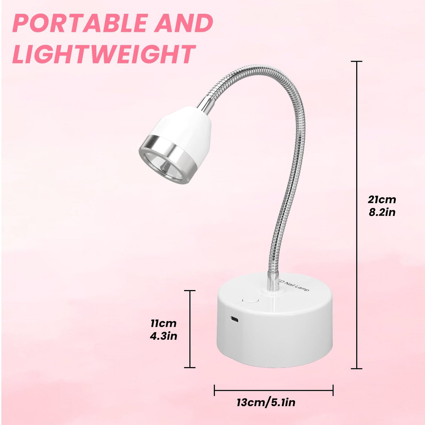 Touch Switch Gel x Lamp, 9W Cordless Flash Cure Lamp with 60s Timer