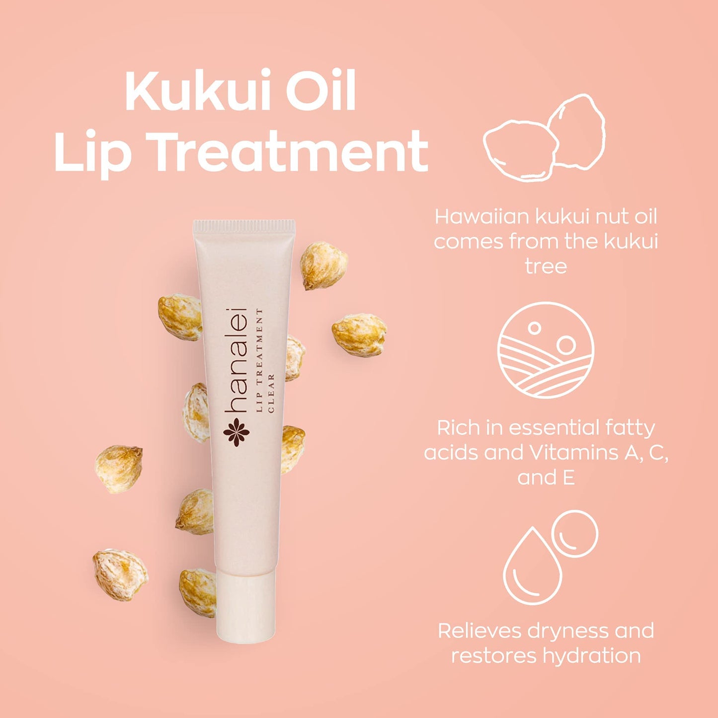 Hanalei Lip Care Bundle - Sugar Lip Scrub and Kukui Oil Lip Treatment in Clear