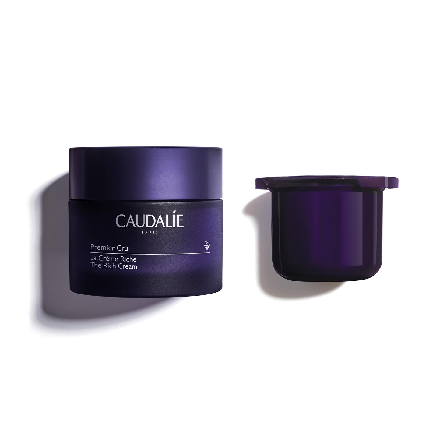 Caudalie Premier Cru The Rich Cream, Skin Barrier Repairing Moisturizer with Ceramides, Refillable Jar - 50 mL Rich Cream and 50 mL Refill Pod