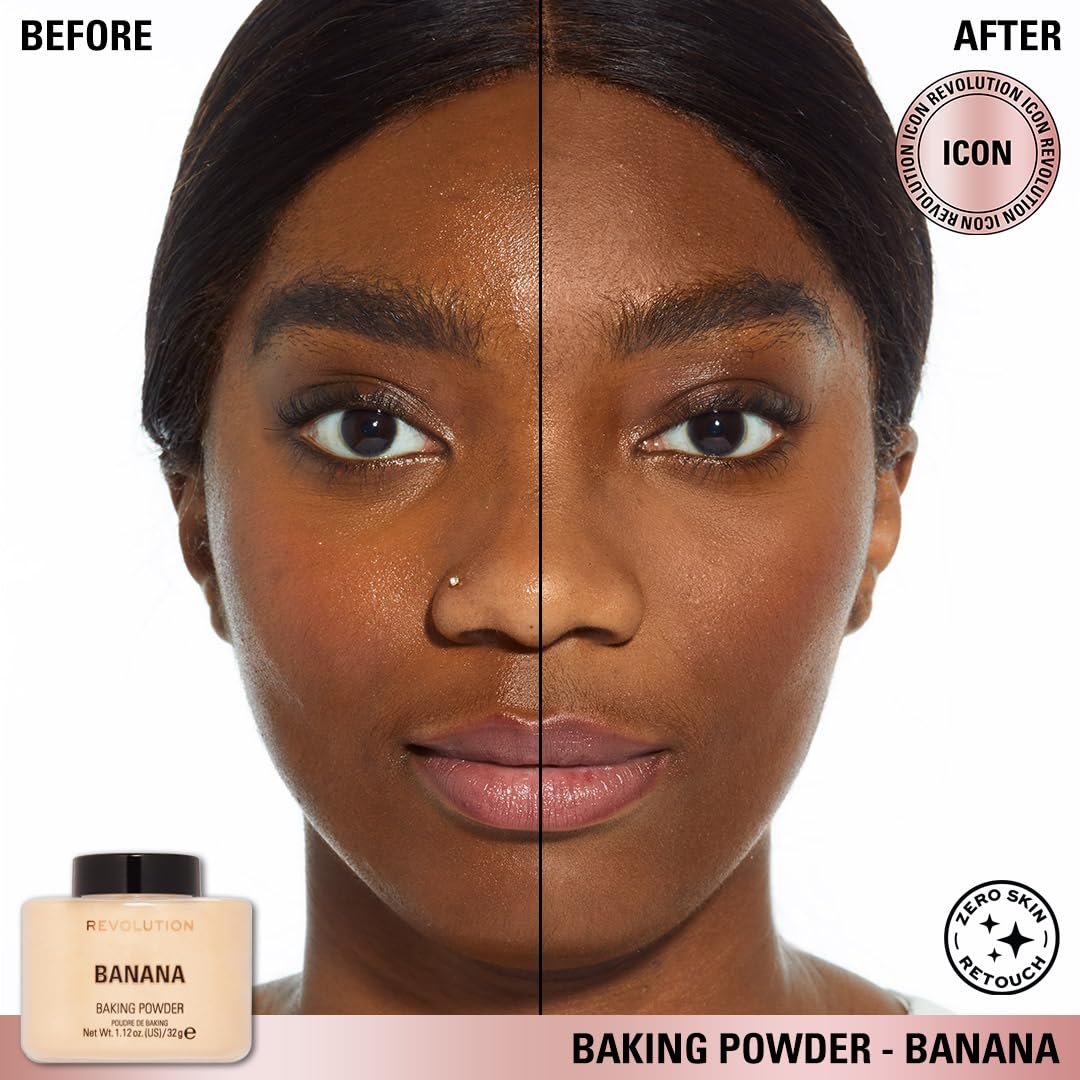 Revolution Beauty, Loose Baking Powder, Makeup Setting Powder, Long Lasting Coverage, Mattifies & Reduces Shine