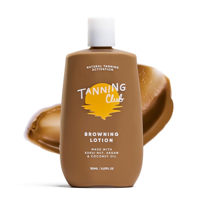 Browning Lotion | Sun Tanning Accelerator with Kukui Nut, Argan & Coconut Oils - Botanical Formula for Deep Dark Tan - 150 mL