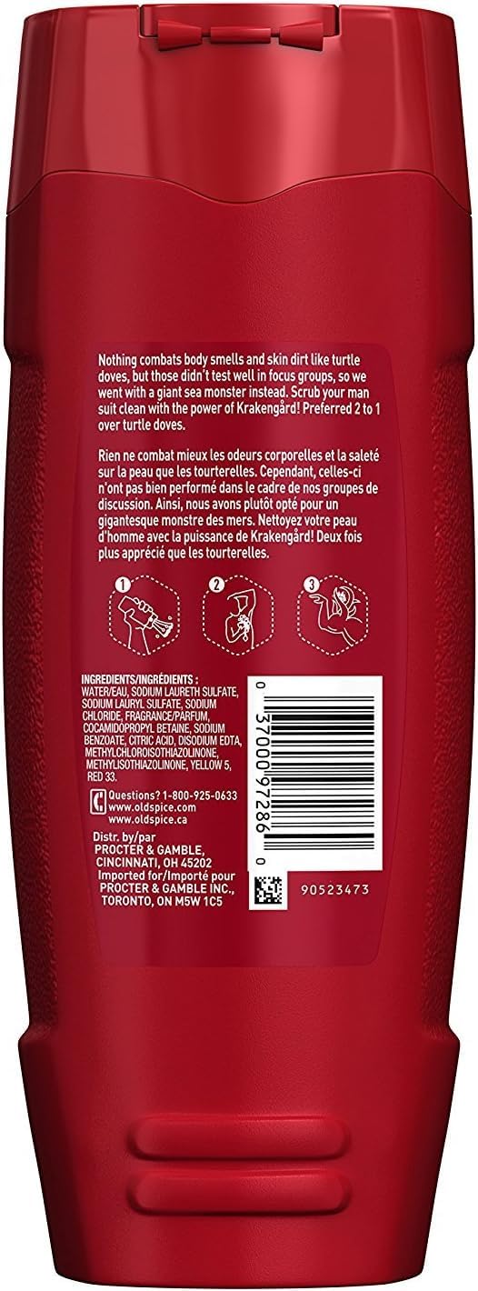 Old Spice Body Wash - Wild Collection - Krakengard - Net Wt. 16 FL OZ (473 mL) Per Bottle - Pack of 3 Bottles