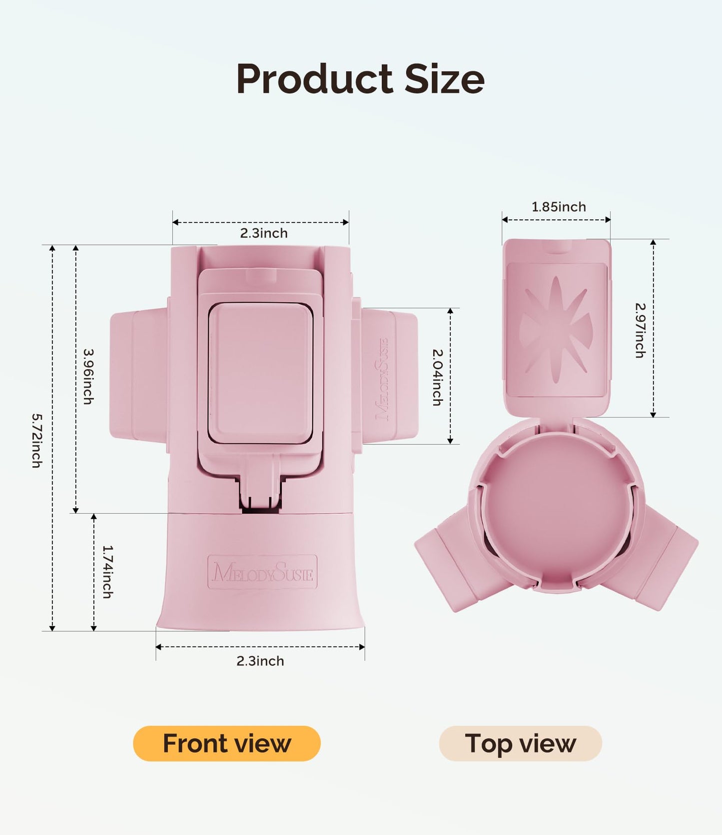 MelodySusie GelCarousel for Nail Polish Bottle Holder and Nail Art Tools Organizer, 360° Rotating Storage Container with 3Pcs Detachable Silcone Gel Polish Holder, Pink(Only Box)