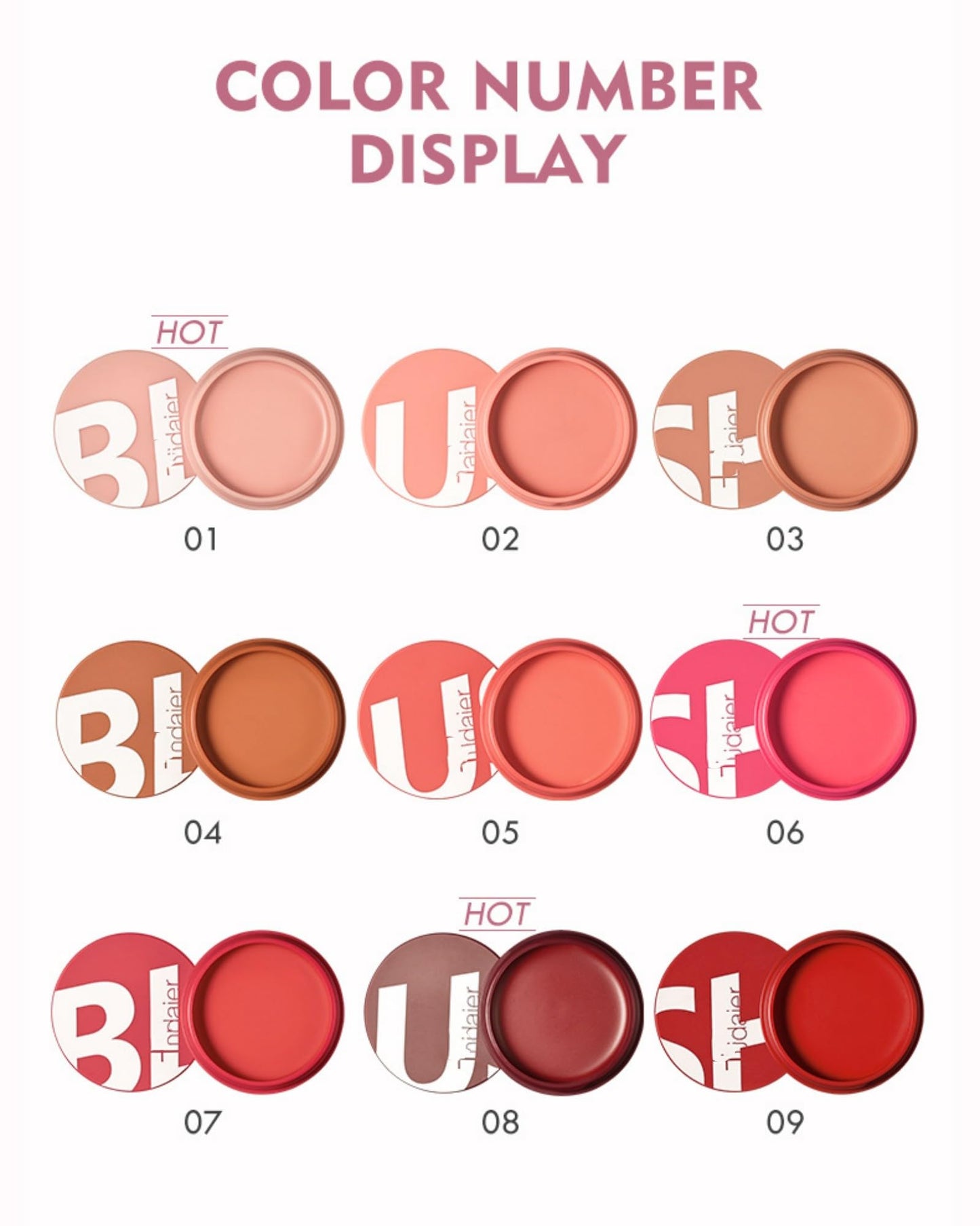 MAEPEOR Cream Blush 9 Color High-Pigmented Smooth Buildable Face Blush Long-Lasting Natural Look Blusher (Color 09)