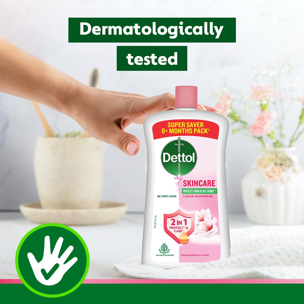 Dettol Skincare Liquid Handwash | 875ml (29.59 Fl Oz) | Pack of 2