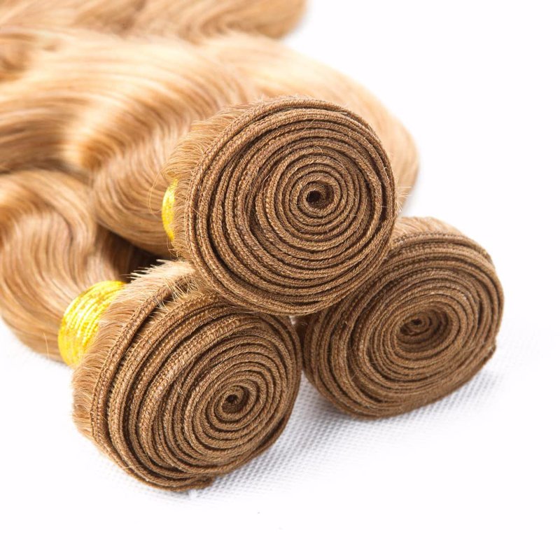 Body Wave Hair Extensions - Honey Blonde Brazilian Virgin Human Hair Bundle | 12 Inch, 50g
